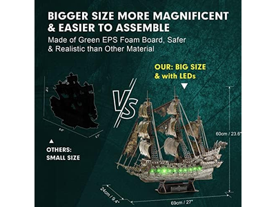 3D Puzzles for Adults Green LED Flying Dutchman