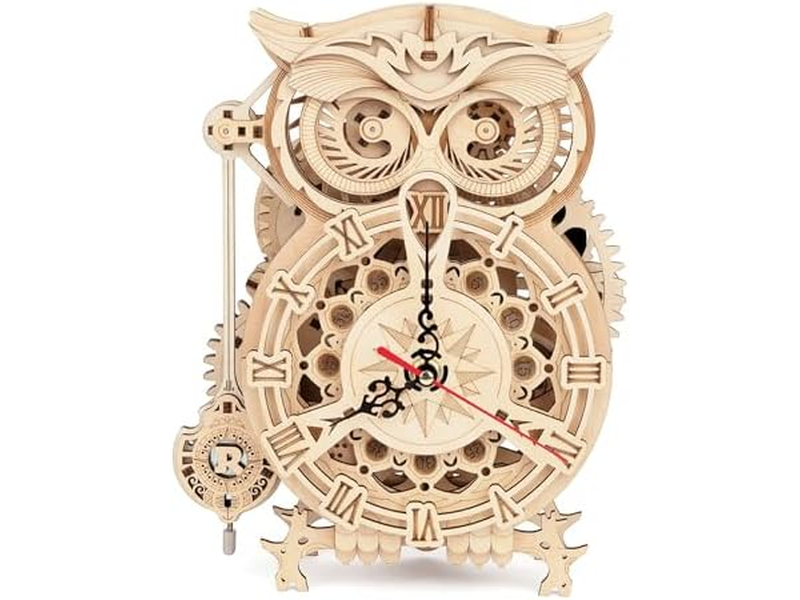 3D Wooden Puzzles for Adults Owl Clock 
