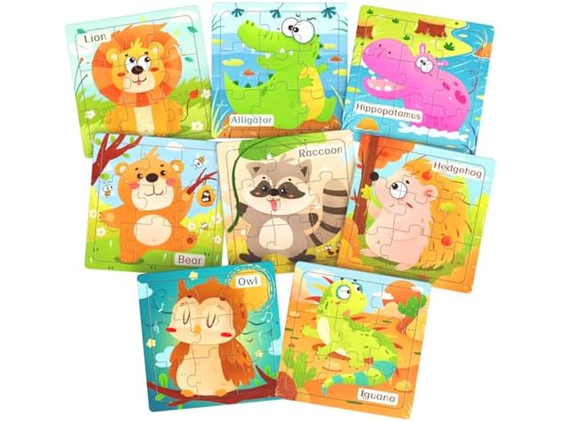 8 Pack Animal Jigsaw Puzzles for Kids3-5