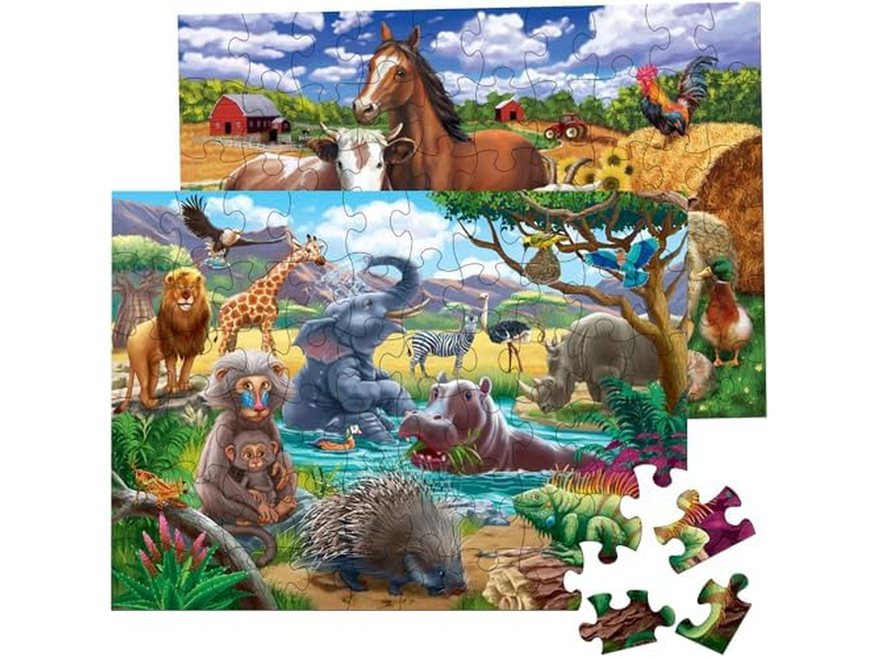 Puzzles for Kids Ages 4-8 Year Old Farm & Wild Animal