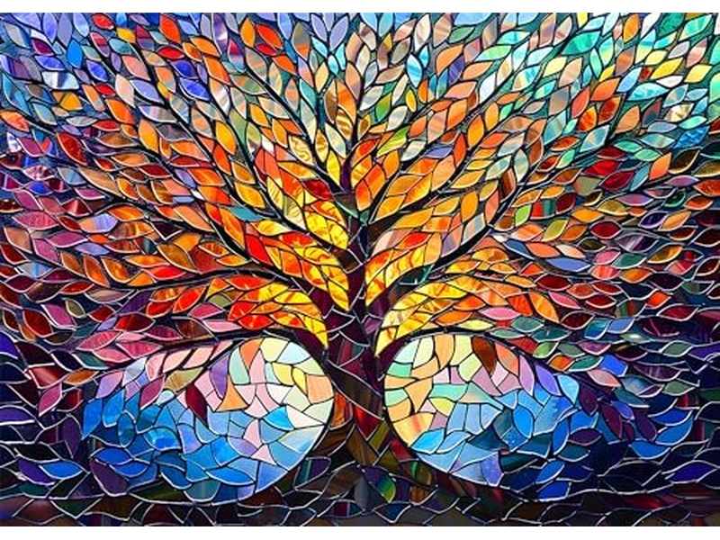 Stained Glass Puzzle Tree of Life Puzzles for Adults 1000 Pieces