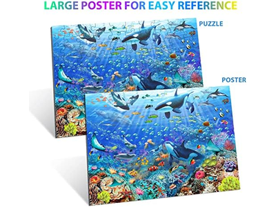 Underwater Scene 100 Pieces Jigsaw Puzzle for Kids Learning Educational Puzzles 