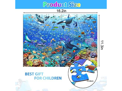 Underwater Scene 100 Pieces Jigsaw Puzzle for Kids Learning Educational Puzzles 