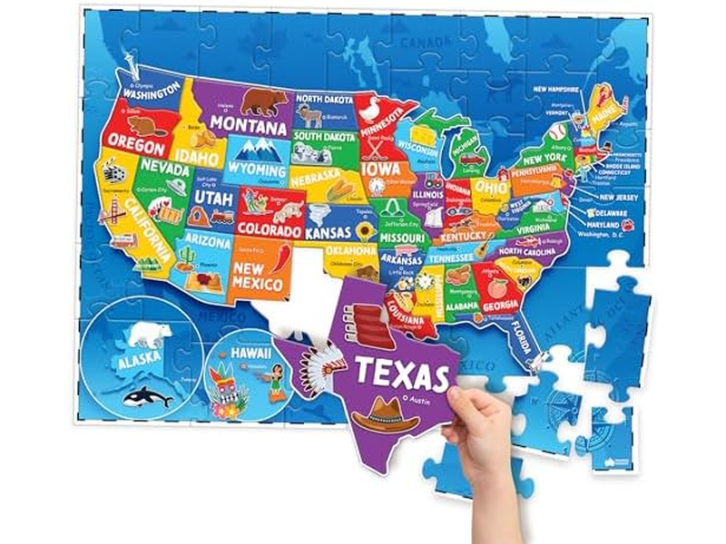 United States Puzzles for Kids Ages 4-6 Educational Toys 