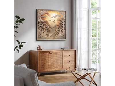 Autostereoscopy River Scene Paper Art Puzzles as Wall Decor