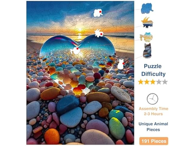 Unique Wood Animal Shaped Puzzles Adult with Exquisite Wooden Box