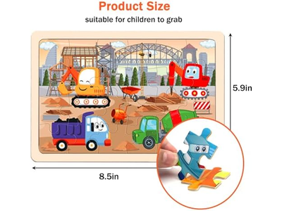 24 Pieces Wooden Puzzles for Toddlers