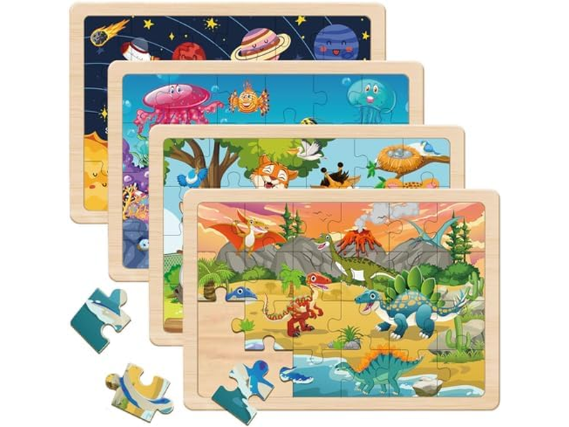 24 Pieces Wooden Puzzles for Toddlers Ages 3 4 5 6 7 8 Year Olds Puzzles Toys
