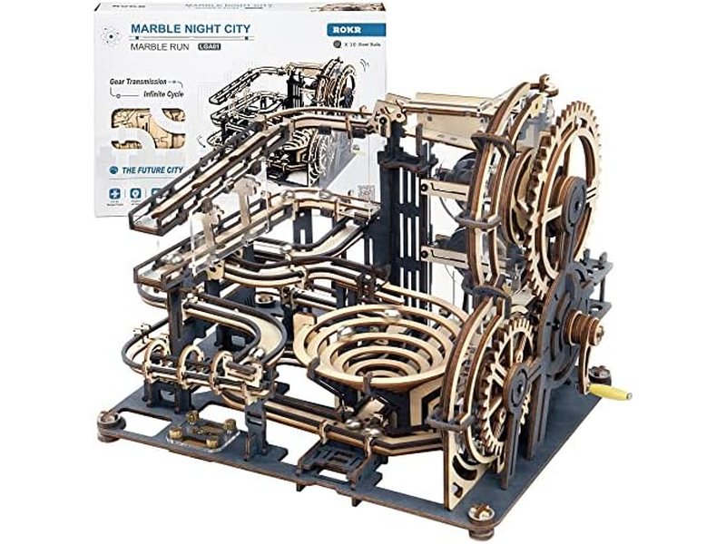 3D Wooden Puzzles for Adults Marble Run Model Building Kit