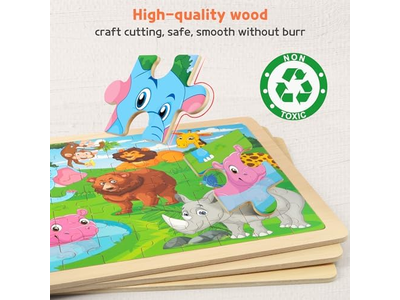 6 Packs 60 PCs Jigsaw Puzzles Preschool Educational Toys Gifts for Children