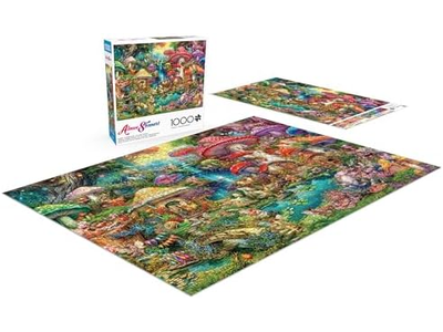 Buffalo Games - Aimee Stewart - Merry Mushroom Village Picnic - 1000 Piece Jigsaw Puzzle for Adults Challenging Puzzle Perfect for Game Nights - Finished Puzzle Size is 26.75 x 19.75