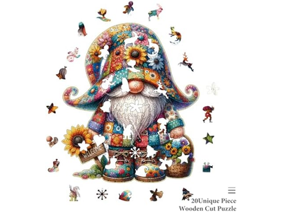 Gnome Wooden Puzzles for Adults with Unique Shape