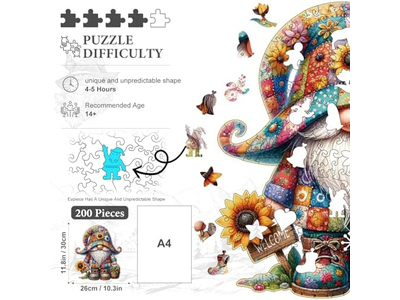 Gnome Wooden Puzzles for Adults with Unique Shape