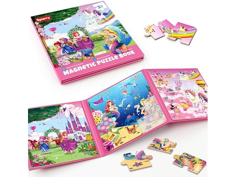 Mermaid Princess Magnetic Puzzles for Toddlers 3-5 Girls