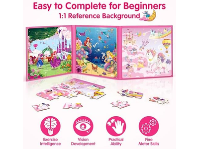 Mermaid Princess Magnetic Puzzles for Toddlers 3-5 Girls