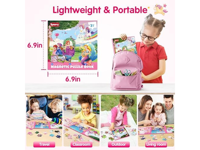 Mermaid Princess Magnetic Puzzles for Toddlers 3-5 Girls