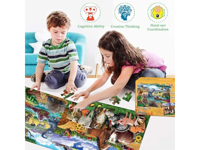 Puzzles for Kids Ages 4-8 Year Old Farm & Wild Animal