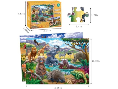 Puzzles for Kids Ages 4-8 Year Old Farm & Wild Animal