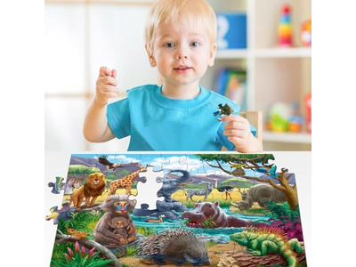 Puzzles for Kids Ages 4-8 Year Old Farm & Wild Animal