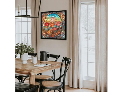 Stained Glass Flower Puzzles for Adults Vintage Art Puzzles Floral