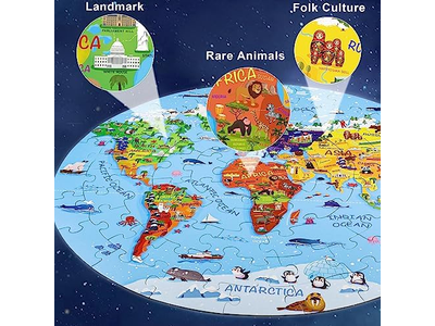 World Map Jigsaw Puzzle for Kids 4-8
