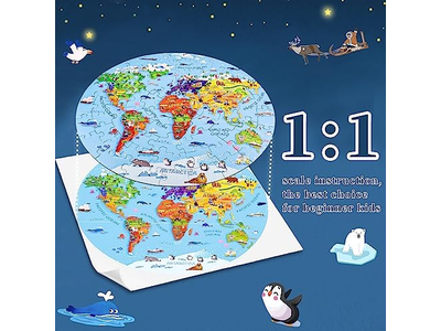 World Map Jigsaw Puzzle for Kids 4-8